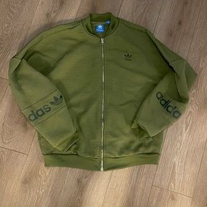 Green adidas zip up athletic jacket